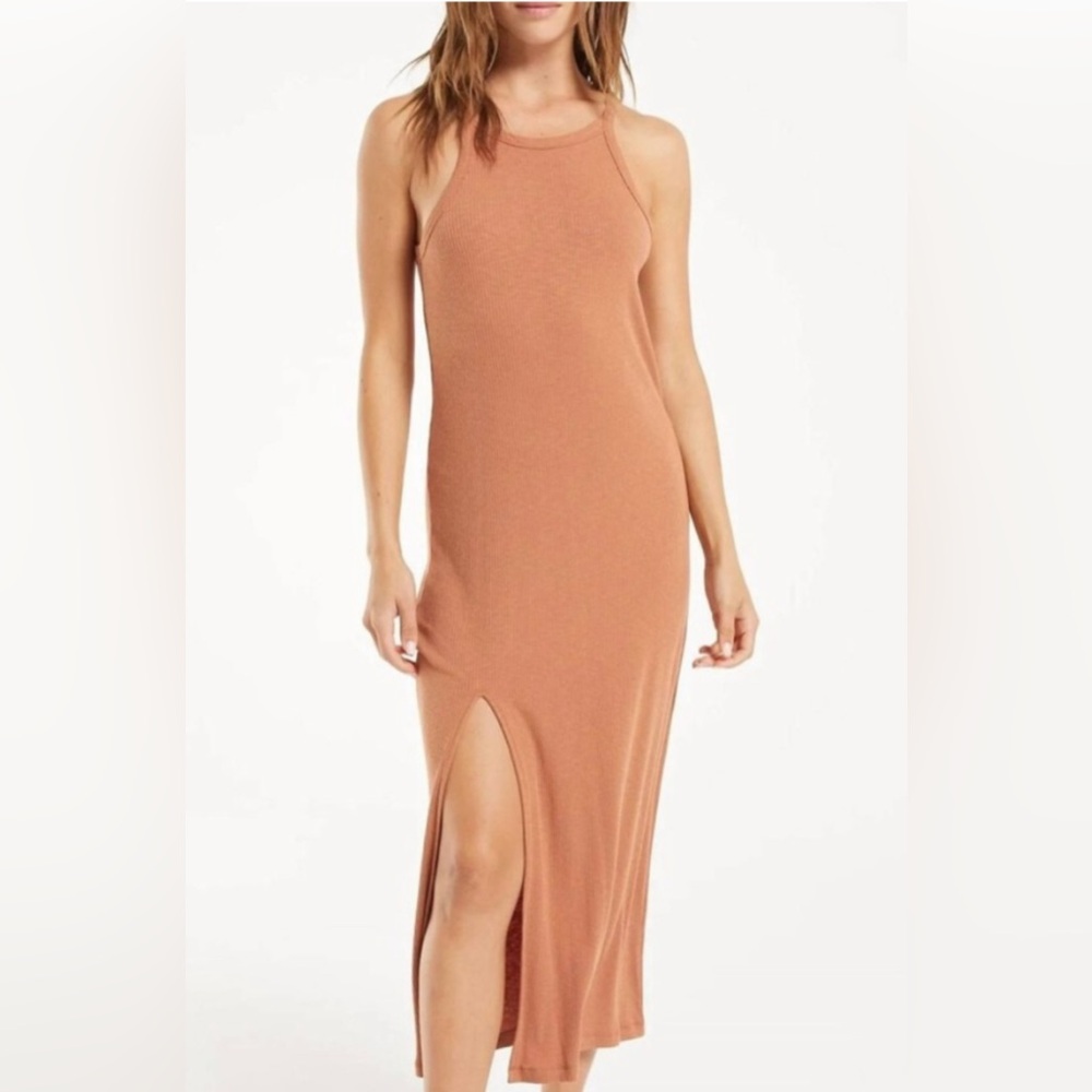💫Z Supply Palisades Rib Midi Dress Vintage Brown, XS, Gently Worn